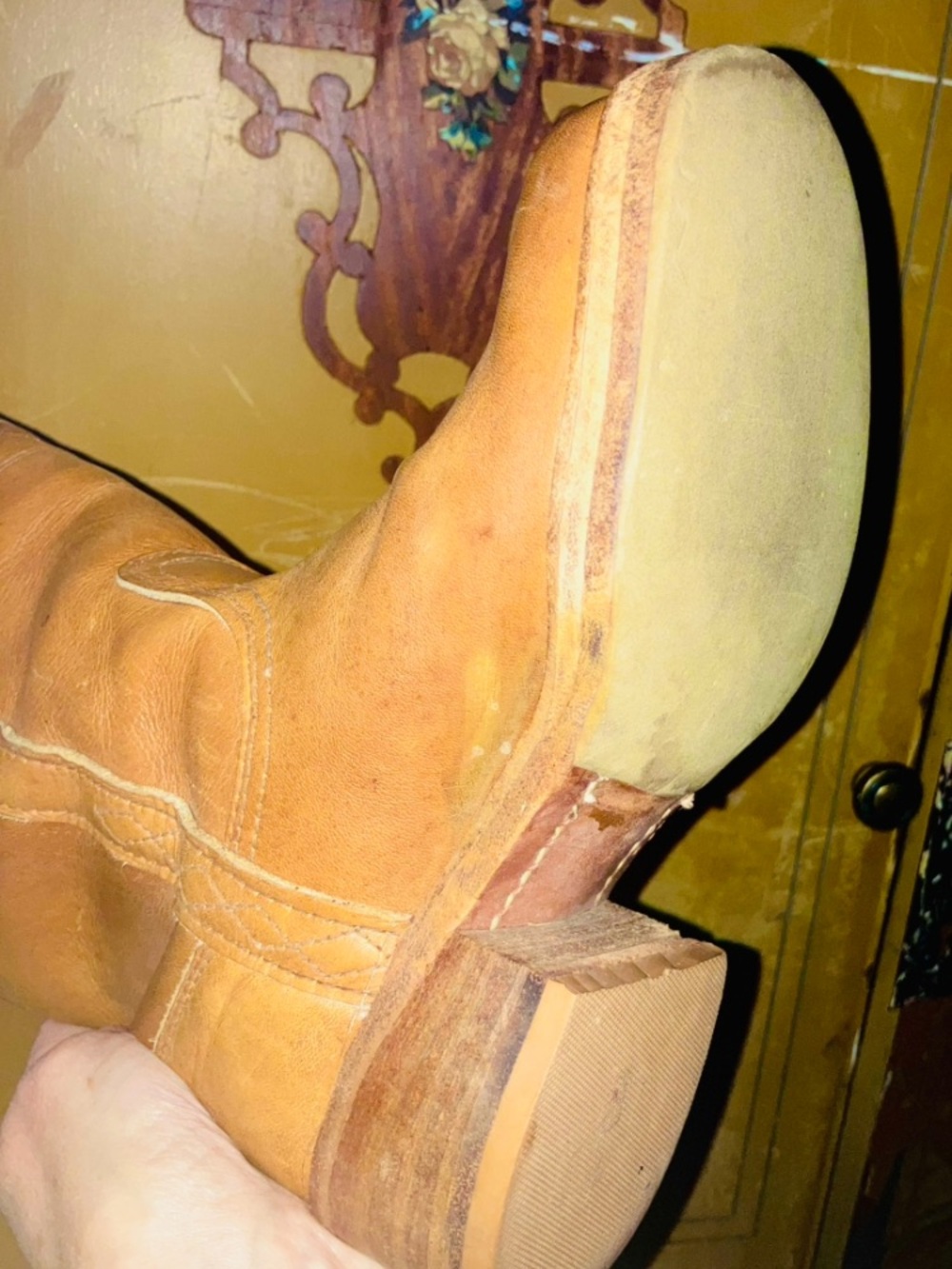 FRYE Genuine VTG.CAMPUS Boots STAG/Longhorn/Stitching/Excellent Condition-Rare. - Picture 9 of 15